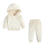 Baby Boys Girls Velvet Hooded Clothing Set