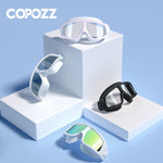 COPOZZ Swimming Goggles Comfortable Silicone Large Frame Swim Glasses
